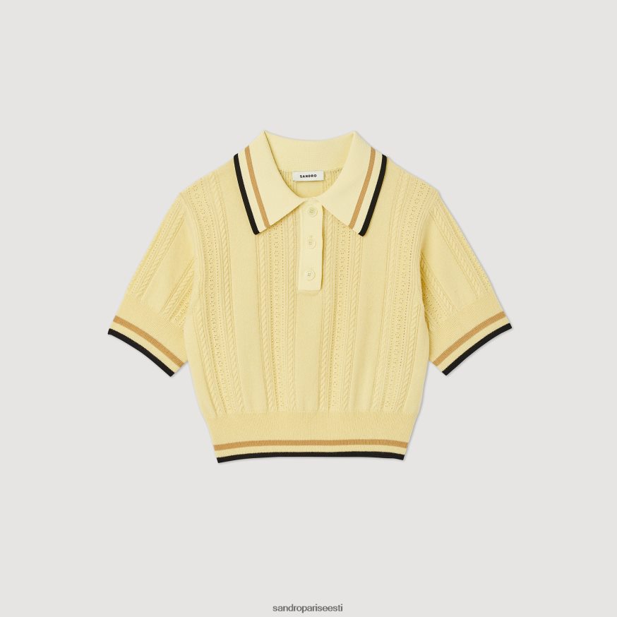 Sandro Paris kehakate naised kootud polo kampsun BN4RF424 helekollane