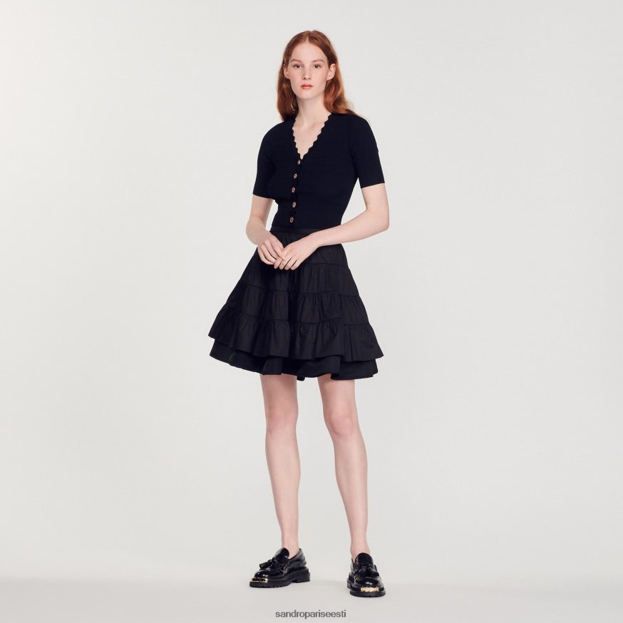 Sandro Paris kehakate naised kootud uhkete nööpidega kampsun BN4RF249 must