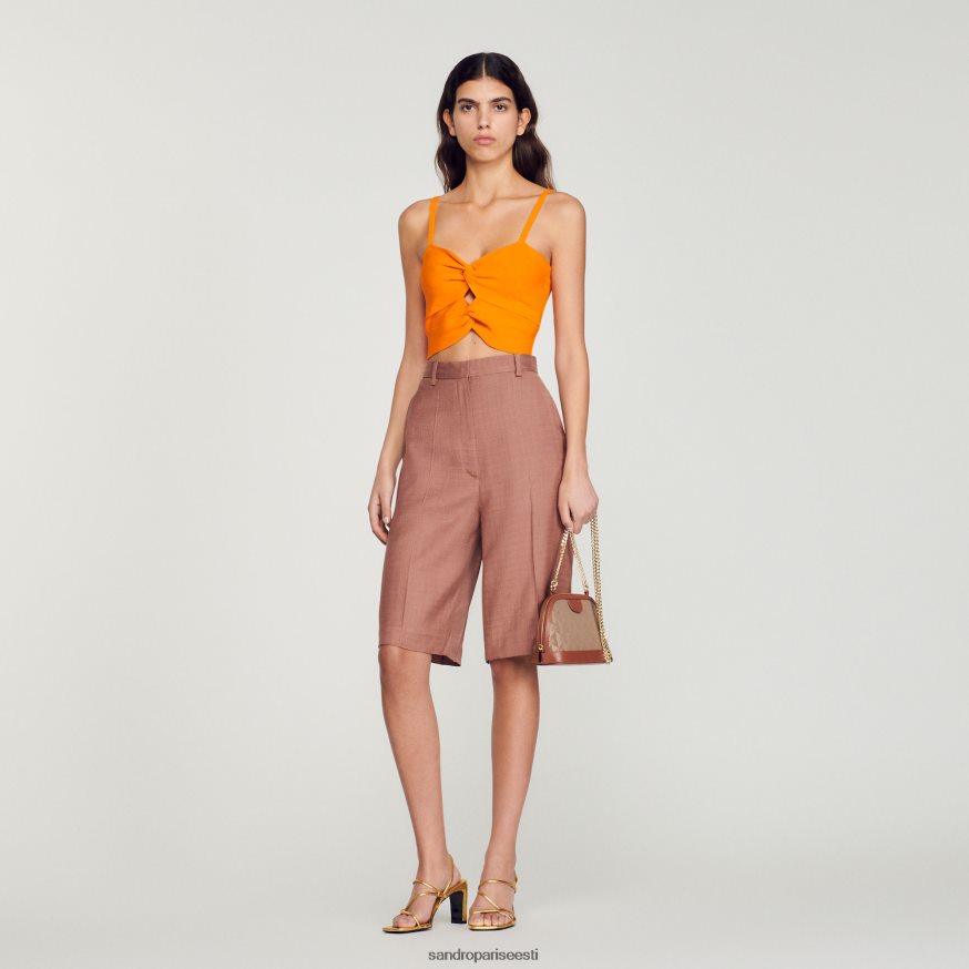 Sandro Paris kehakate naised seotud crop top BN4RF300 oranž