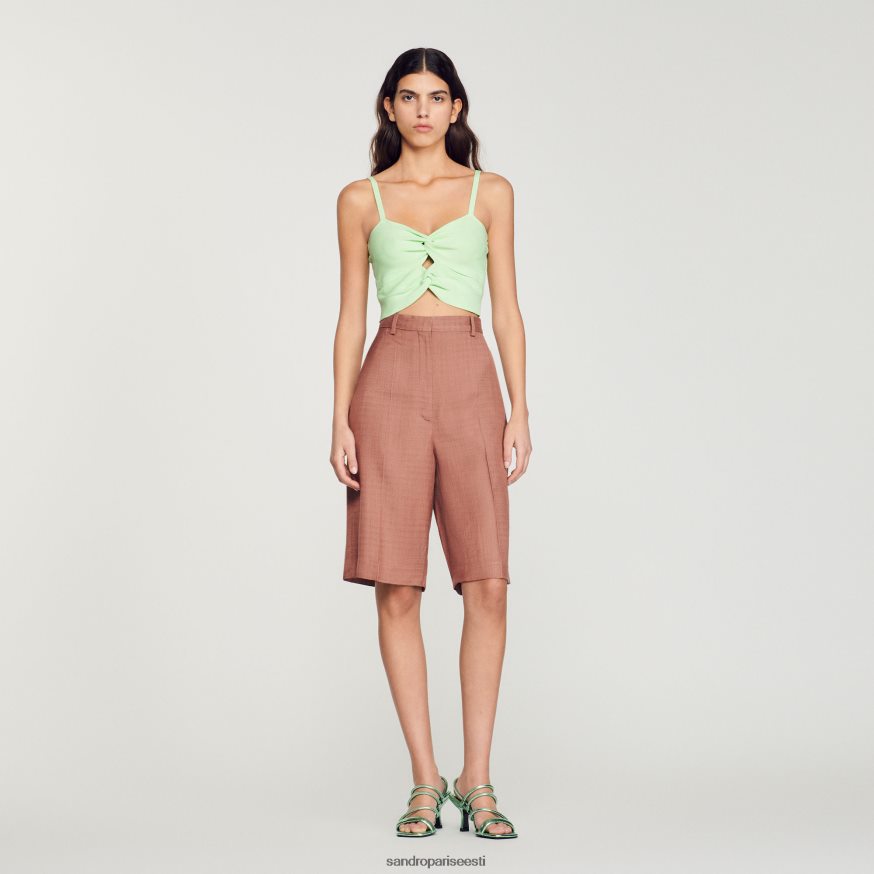 Sandro Paris kehakate naised seotud crop top BN4RF413 heleroheline