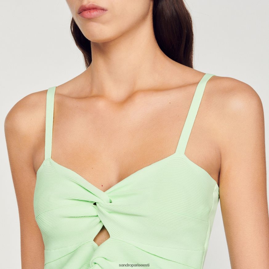 Sandro Paris kehakate naised seotud crop top BN4RF413 heleroheline