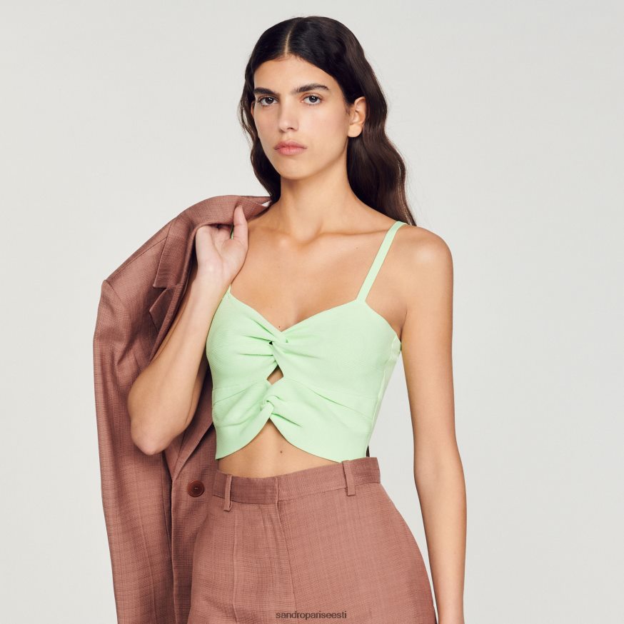 Sandro Paris kehakate naised seotud crop top BN4RF413 heleroheline