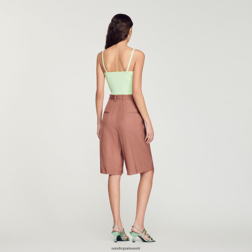 Sandro Paris kehakate naised seotud crop top BN4RF413 heleroheline