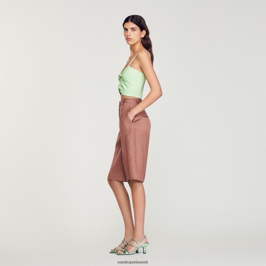 Sandro Paris kehakate naised seotud crop top BN4RF413 heleroheline