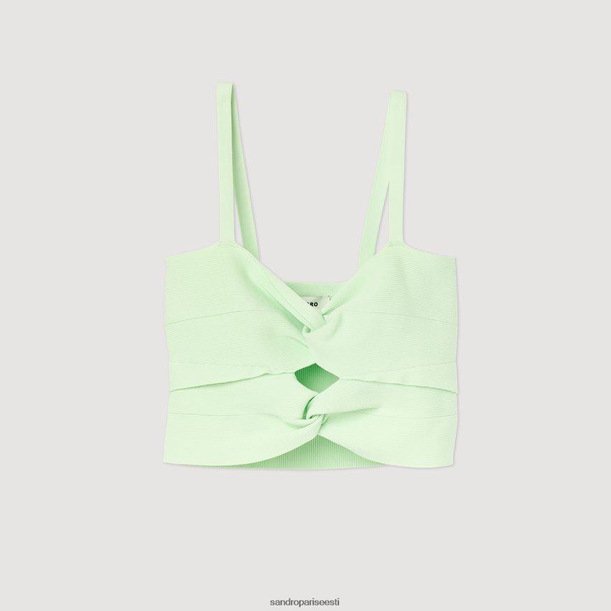 Sandro Paris kehakate naised seotud crop top BN4RF413 heleroheline