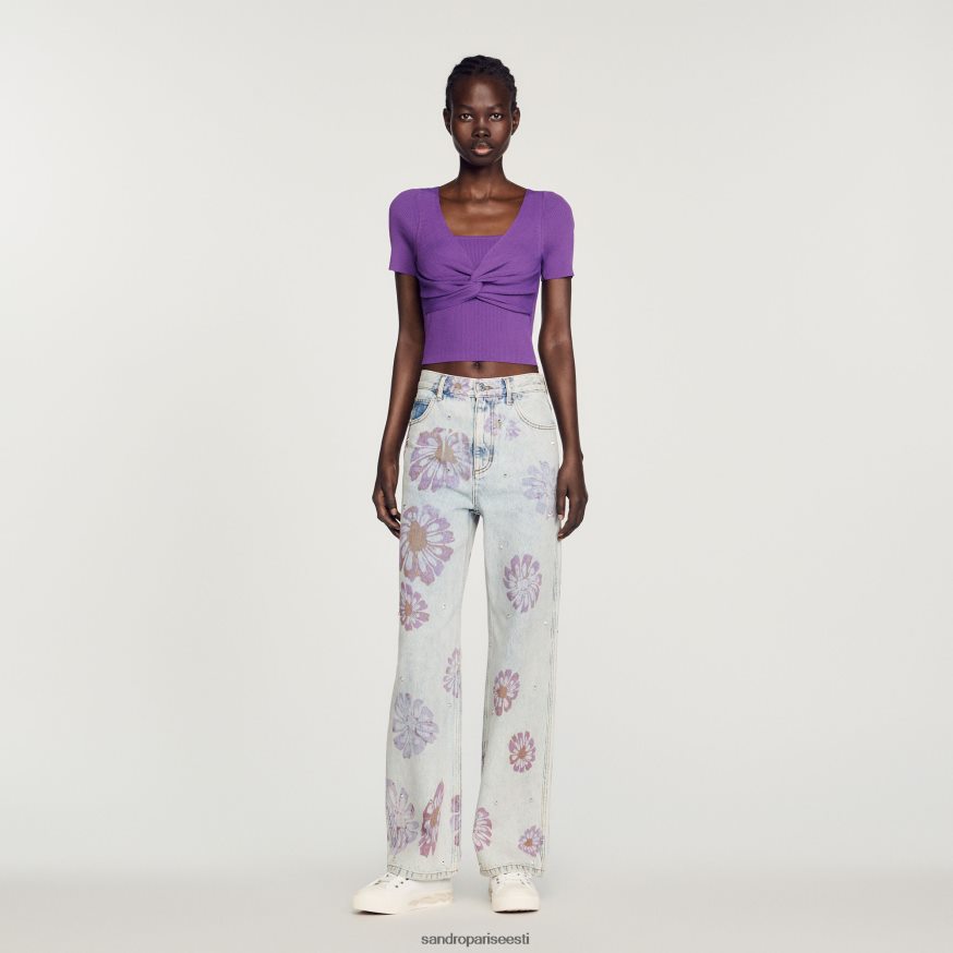 Sandro Paris kehakate naised seotud kärbitud kampsun BN4RF340 lilla