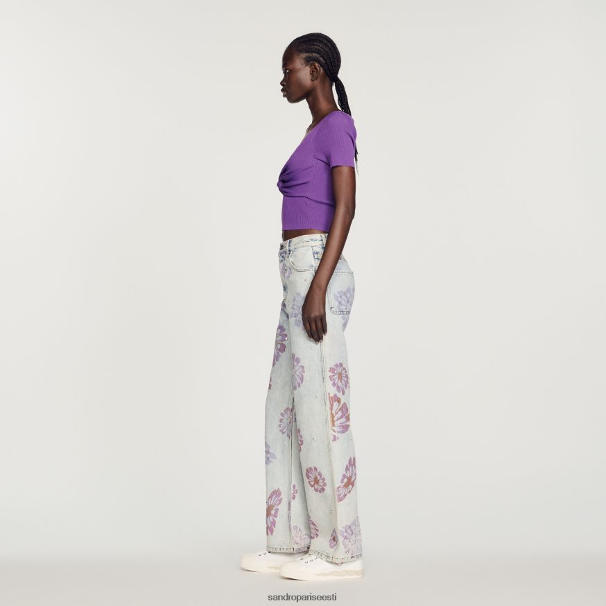 Sandro Paris kehakate naised seotud kärbitud kampsun BN4RF340 lilla