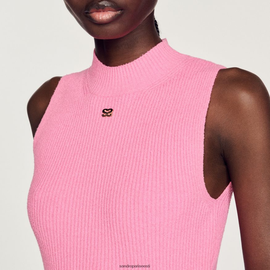 Sandro Paris kehakate naised soonikuga kärbitud kampsun BN4RF190 roosa