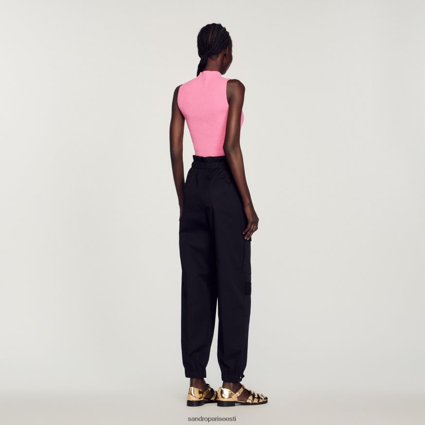 Sandro Paris kehakate naised soonikuga kärbitud kampsun BN4RF190 roosa