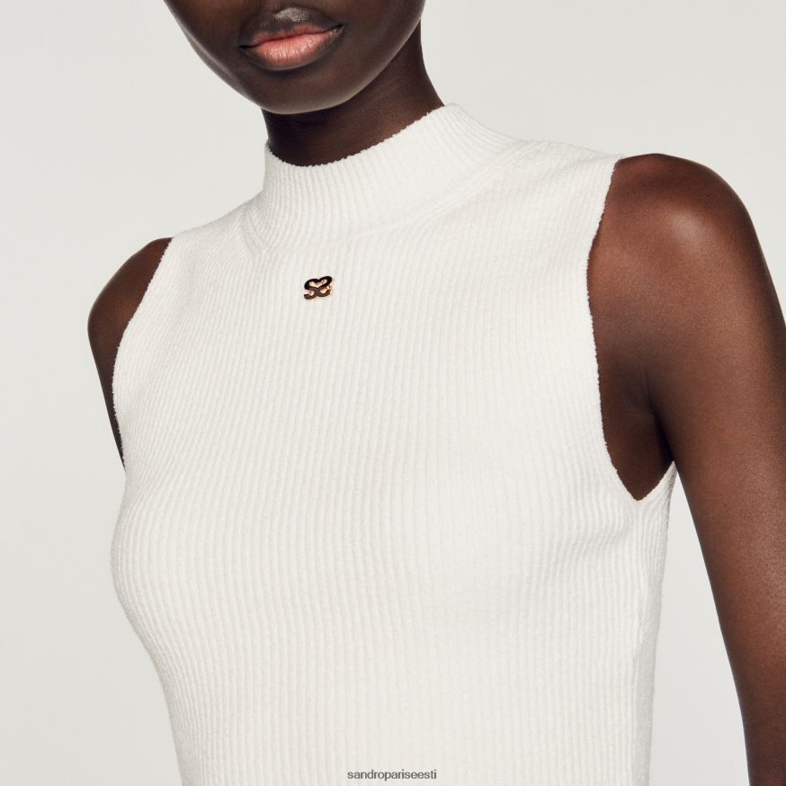 Sandro Paris kehakate naised soonikuga kärbitud kampsun BN4RF96 valge