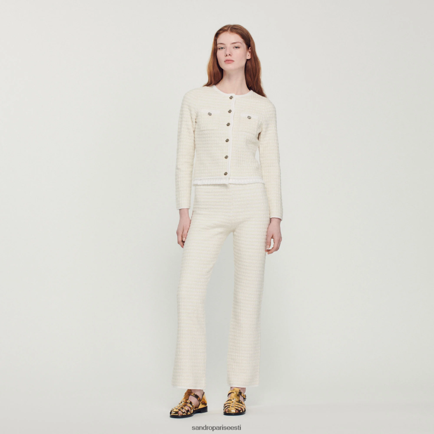 Sandro Paris kehakate naised tweed coatigan BN4RF384 ekru