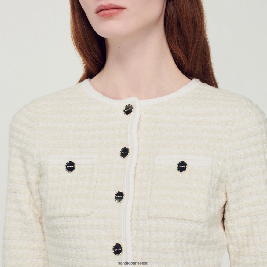 Sandro Paris kehakate naised tweed coatigan BN4RF384 ekru