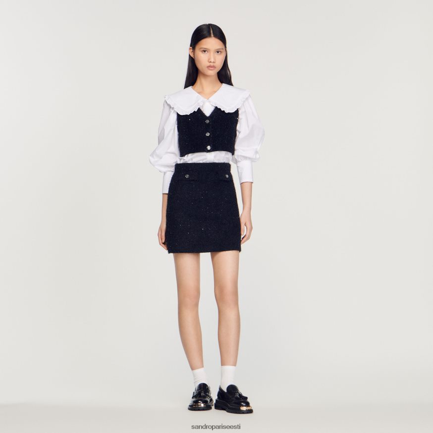 Sandro Paris kehakate naised tweed crop top BN4RF344 must