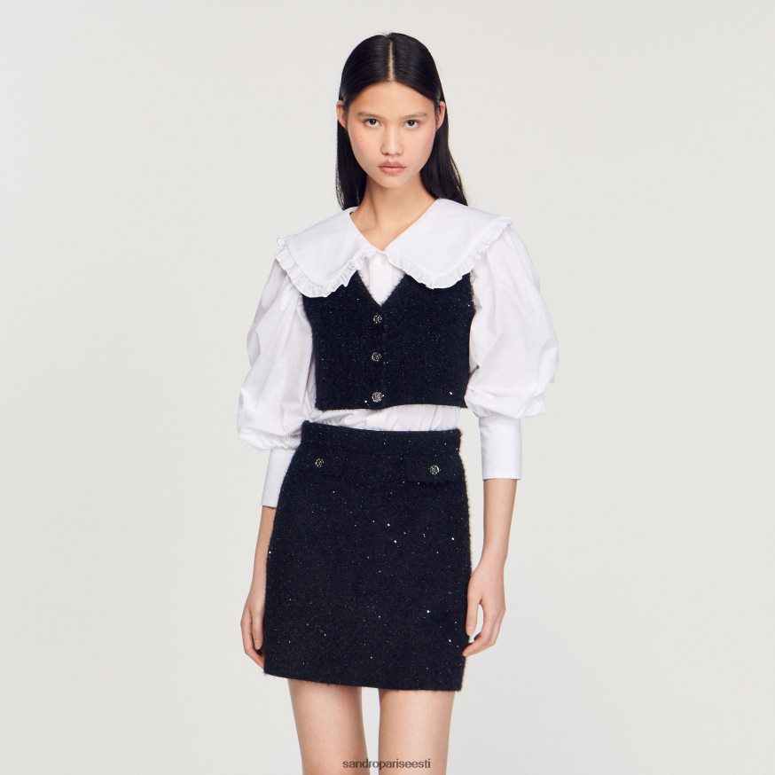 Sandro Paris kehakate naised tweed crop top BN4RF344 must