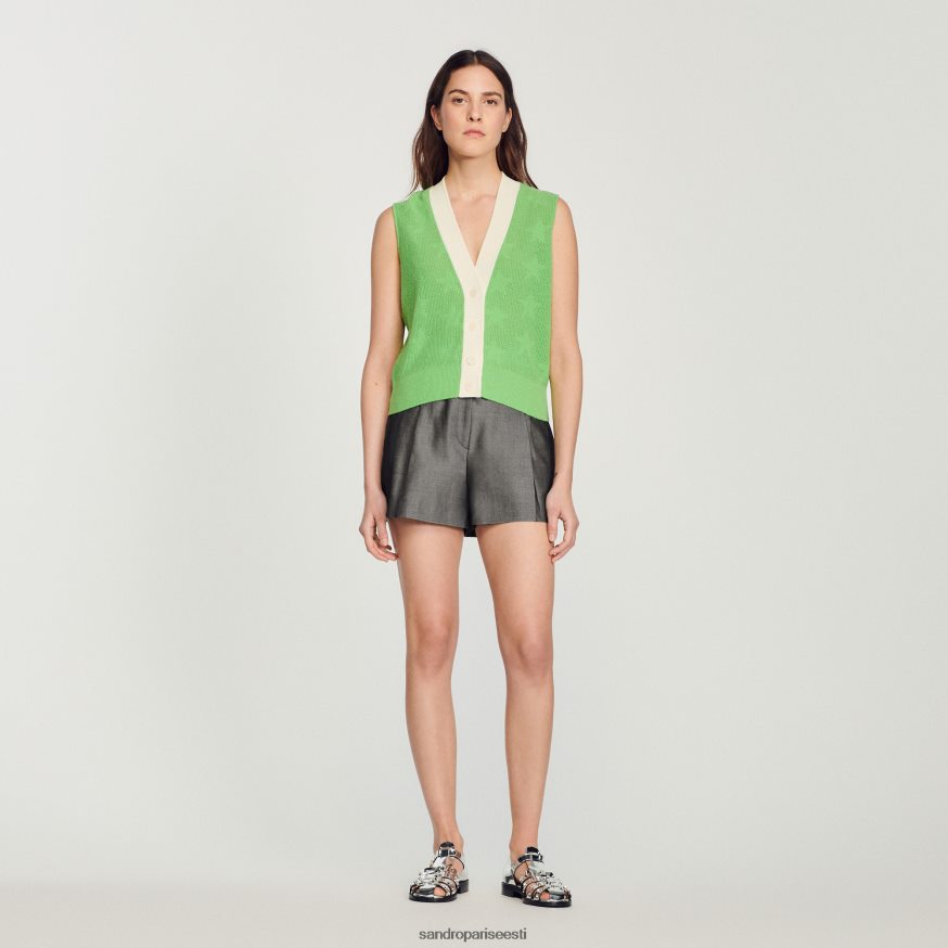 Sandro Paris kehakate naised varrukateta kardigan BN4RF325 roheline