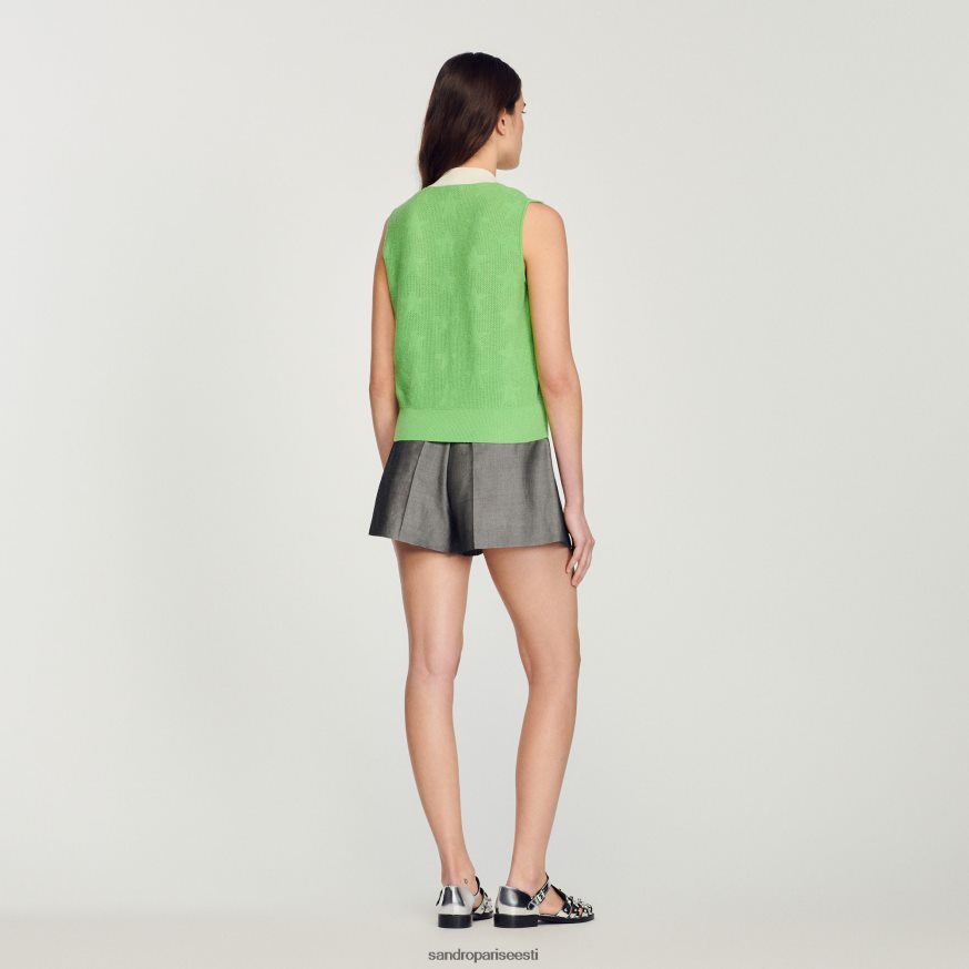 Sandro Paris kehakate naised varrukateta kardigan BN4RF325 roheline