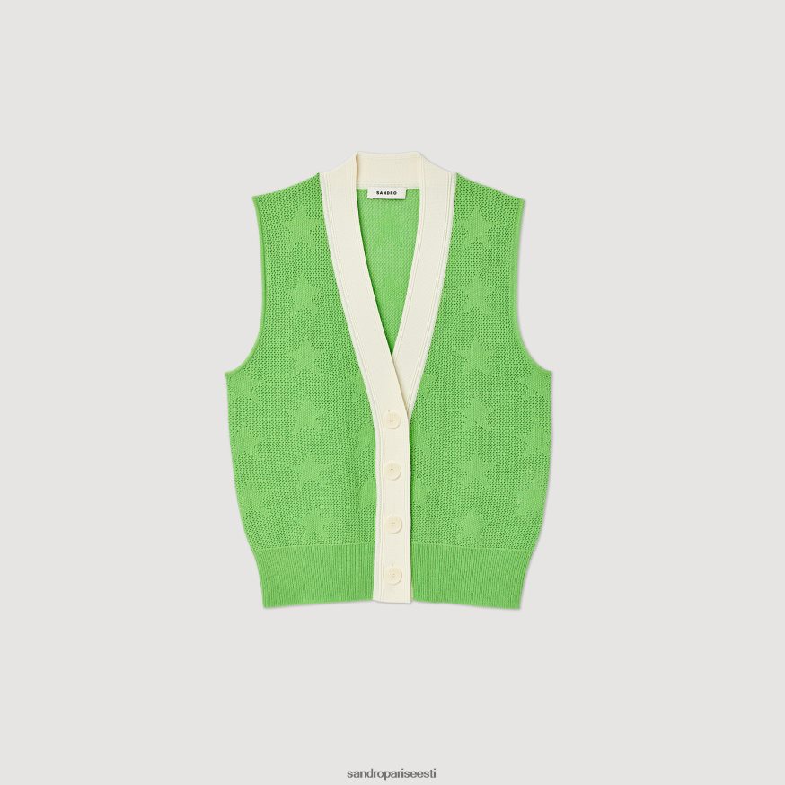 Sandro Paris kehakate naised varrukateta kardigan BN4RF325 roheline