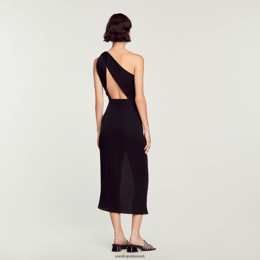 Sandro Paris kehakate naised asümmeetriline kleit BN4RF57 must