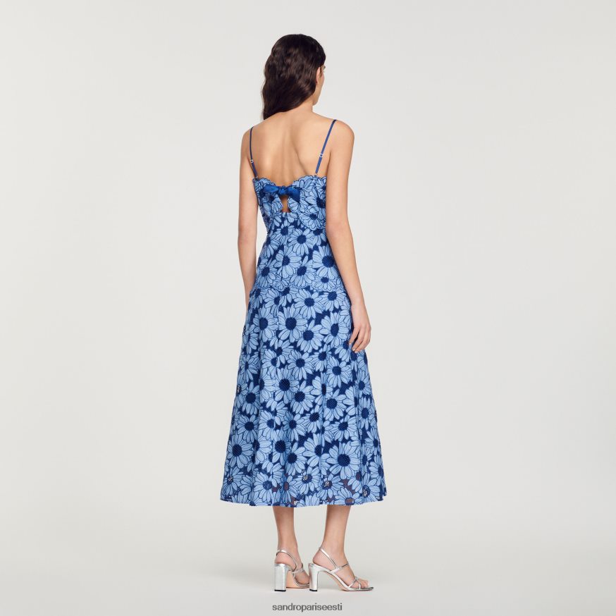Sandro Paris kehakate naised daisy guipure midi kleit BN4RF252 sinine