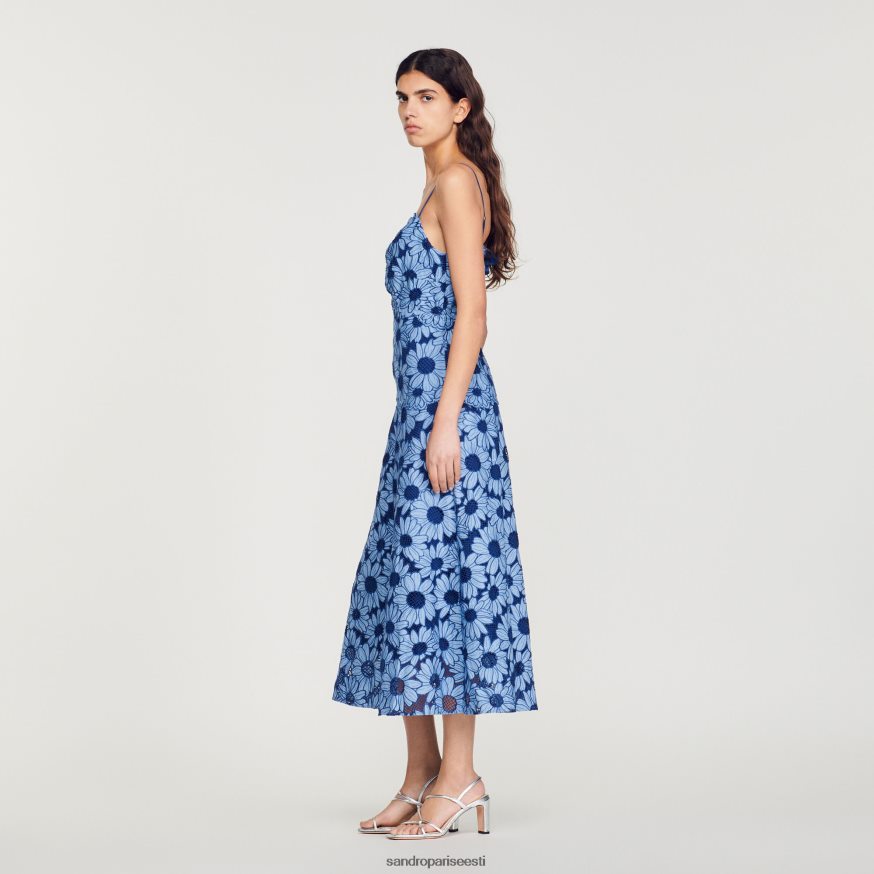 Sandro Paris kehakate naised daisy guipure midi kleit BN4RF252 sinine