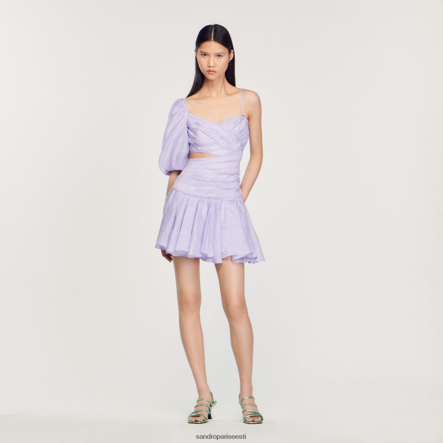 Sandro Paris kehakate naised drapeeritud asümmeetriline kleit BN4RF416 lilla