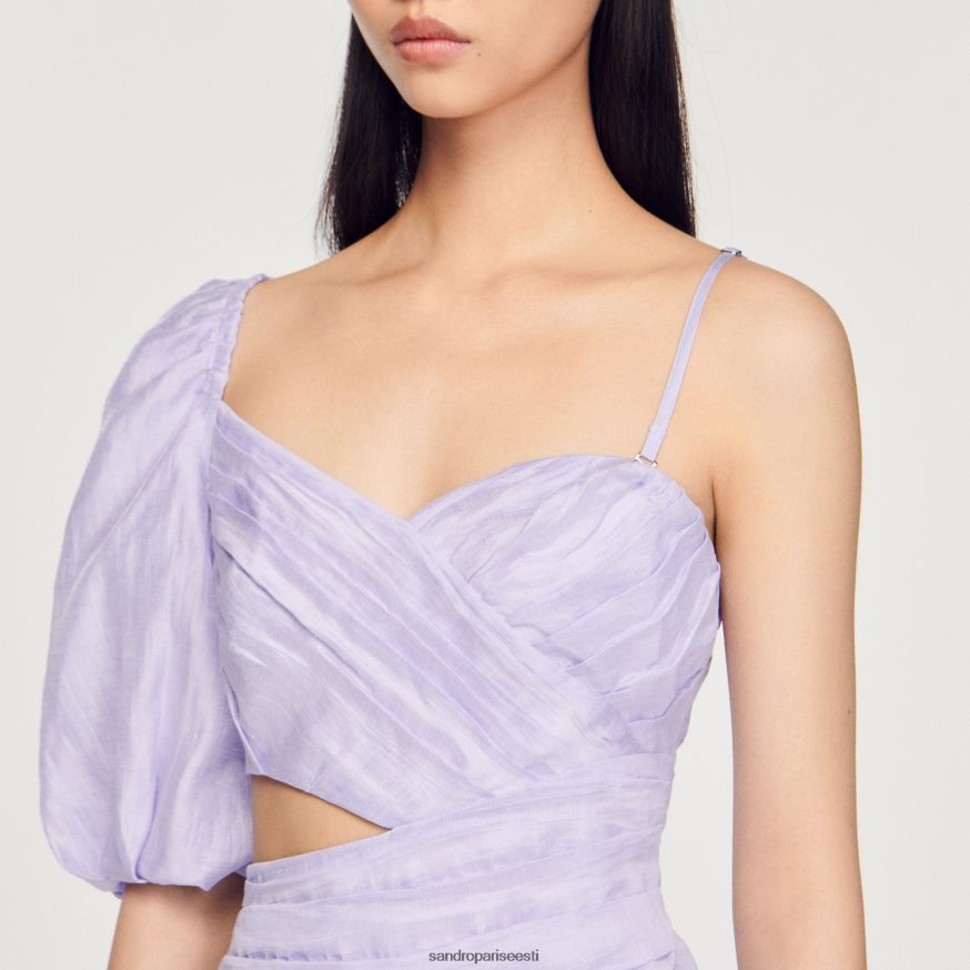 Sandro Paris kehakate naised drapeeritud asümmeetriline kleit BN4RF416 lilla