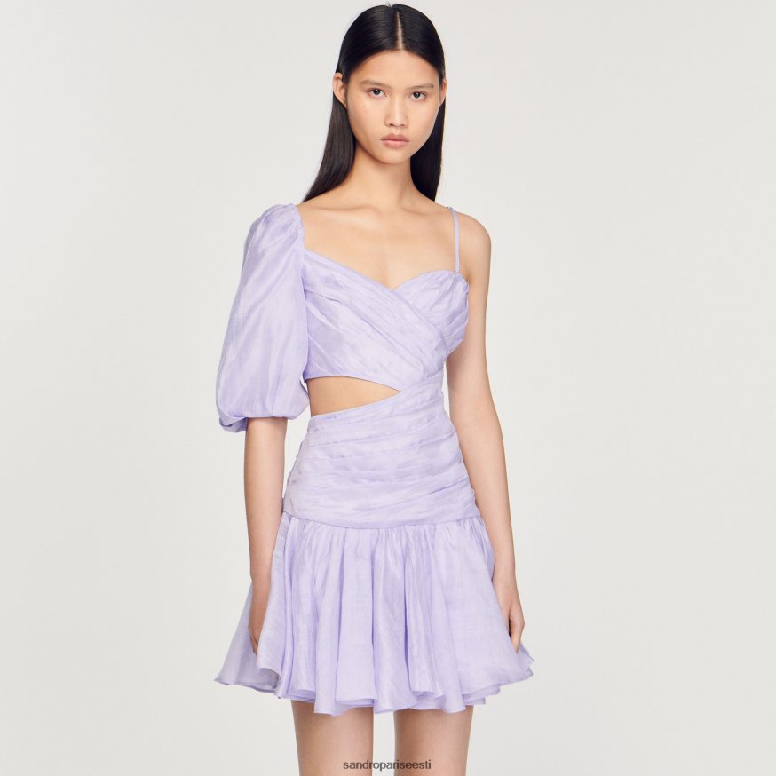 Sandro Paris kehakate naised drapeeritud asümmeetriline kleit BN4RF416 lilla