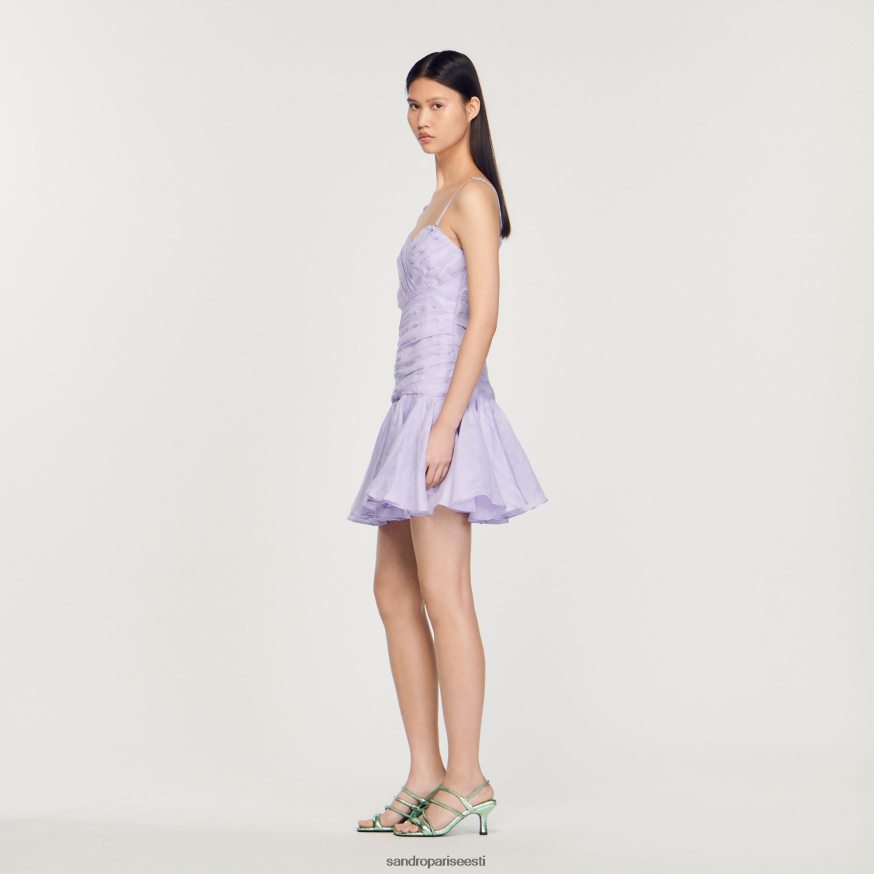 Sandro Paris kehakate naised drapeeritud asümmeetriline kleit BN4RF416 lilla