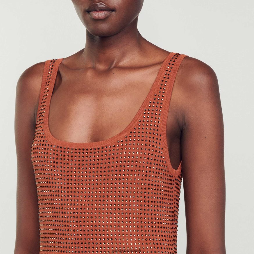 Sandro Paris kehakate naised ehiskiviga kaunistatud kleit BN4RF15 pruun