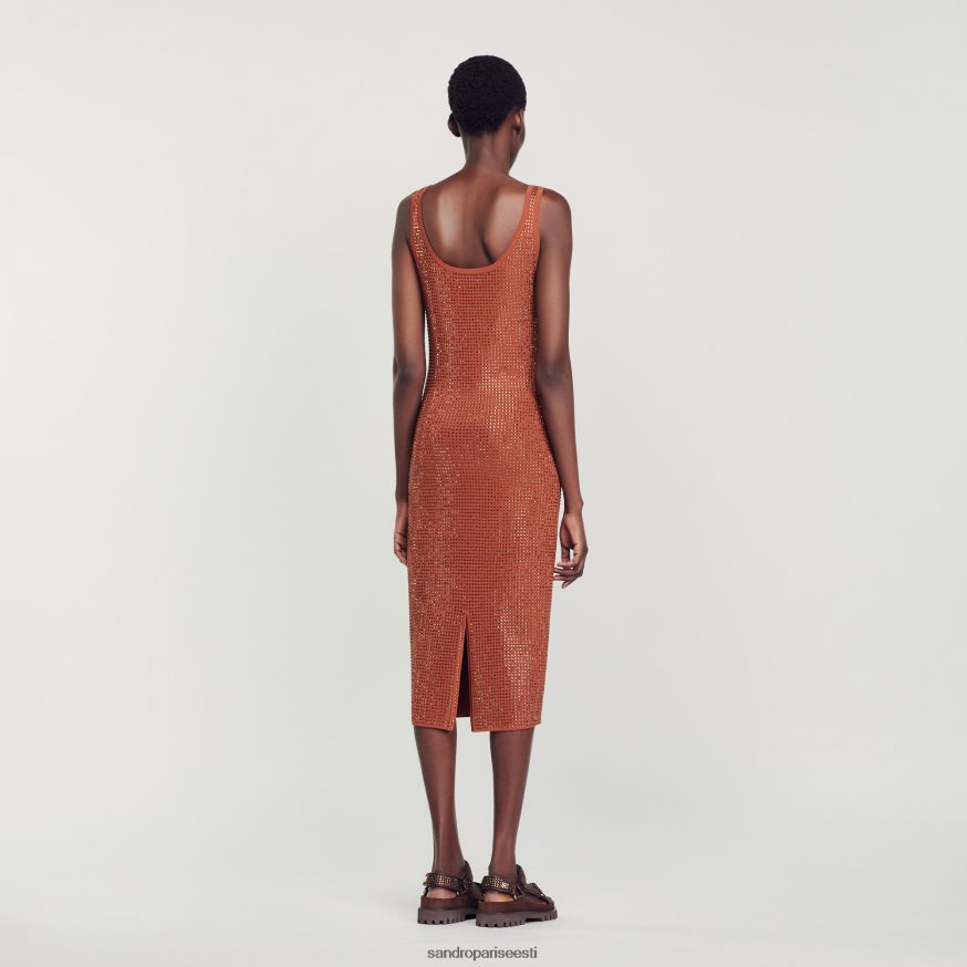 Sandro Paris kehakate naised ehiskiviga kaunistatud kleit BN4RF15 pruun