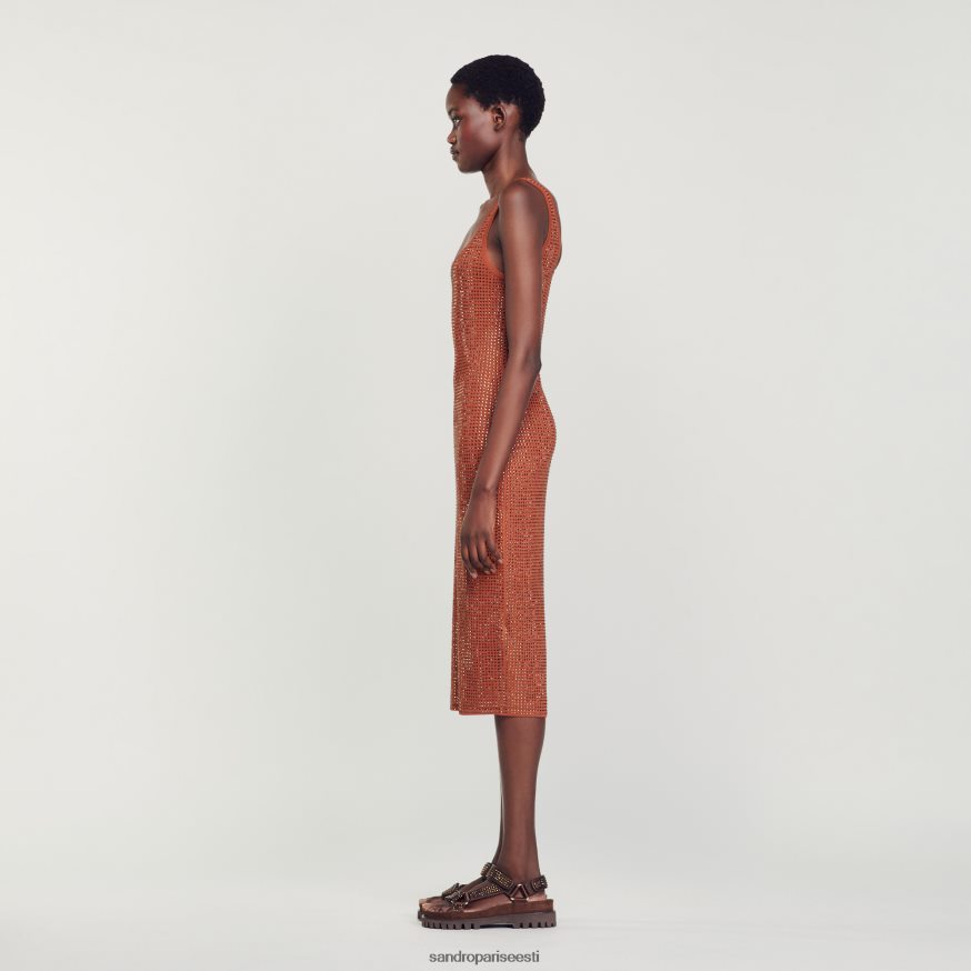 Sandro Paris kehakate naised ehiskiviga kaunistatud kleit BN4RF15 pruun