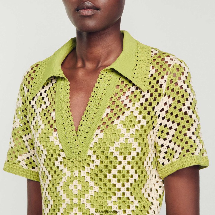 Sandro Paris kehakate naised heegeldatud tuunikakleit BN4RF259 oliiviroheline