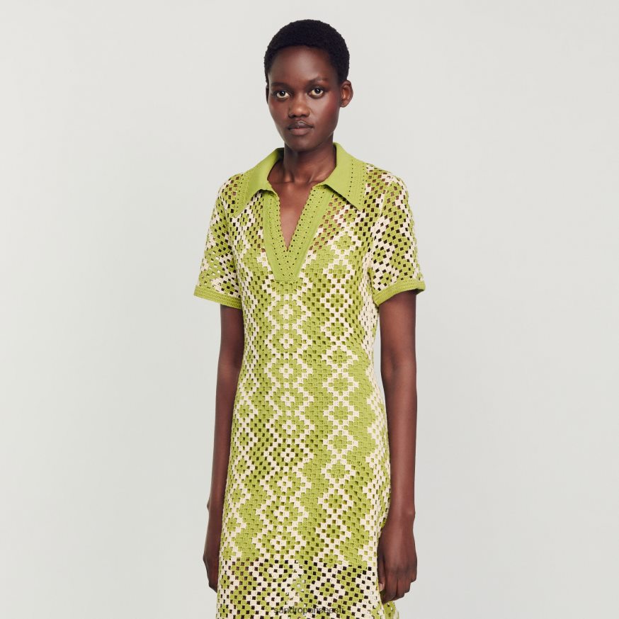 Sandro Paris kehakate naised heegeldatud tuunikakleit BN4RF259 oliiviroheline