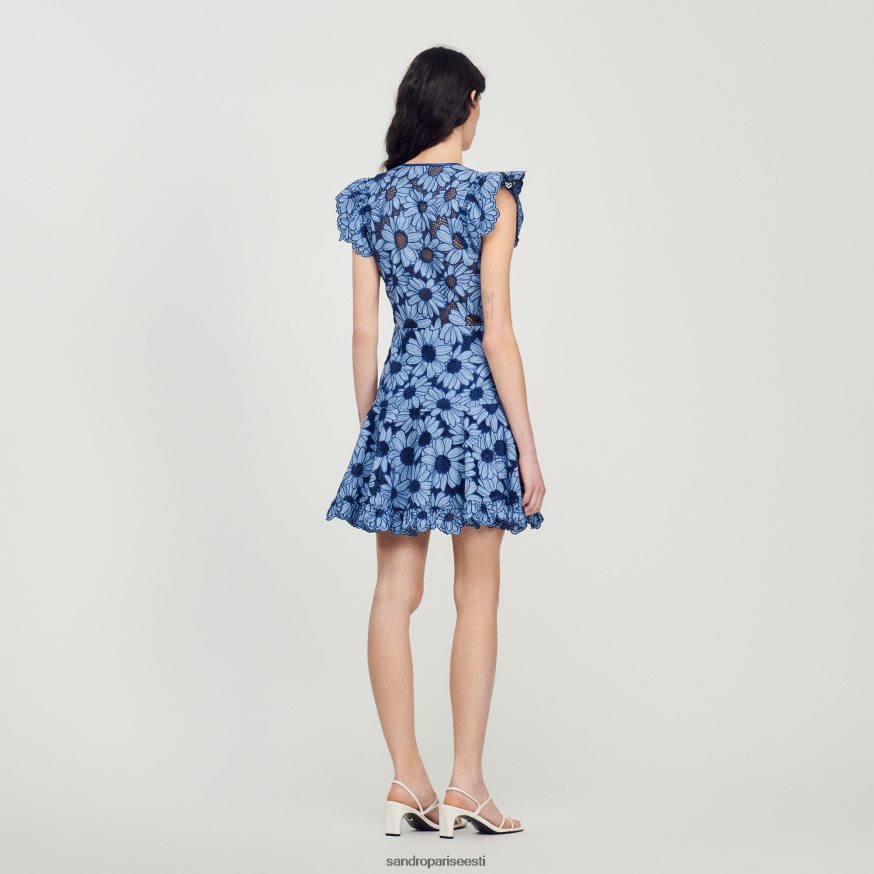 Sandro Paris kehakate naised karikakra guipüür kleit BN4RF127 sinine