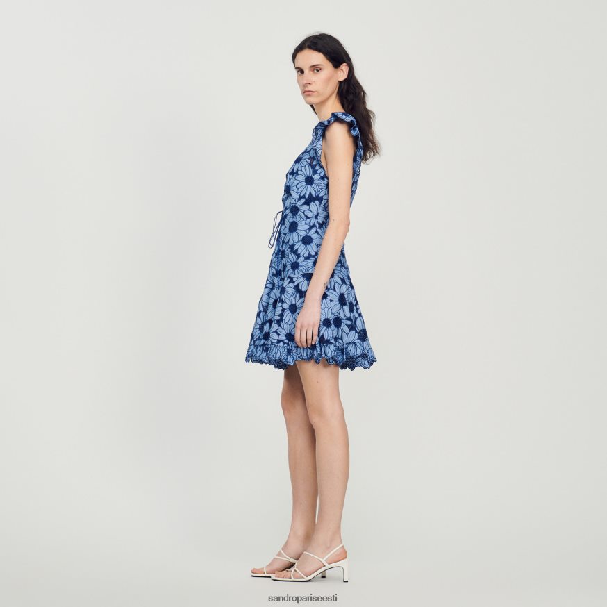 Sandro Paris kehakate naised karikakra guipüür kleit BN4RF127 sinine
