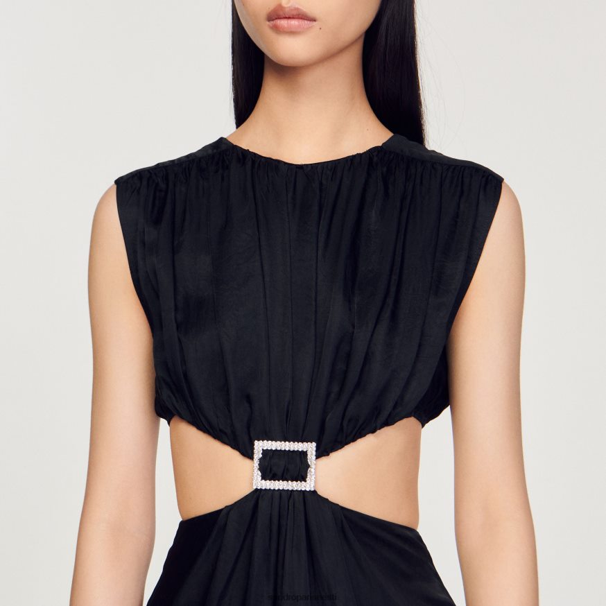 Sandro Paris kehakate naised kaunistatud midi kleit BN4RF285 must