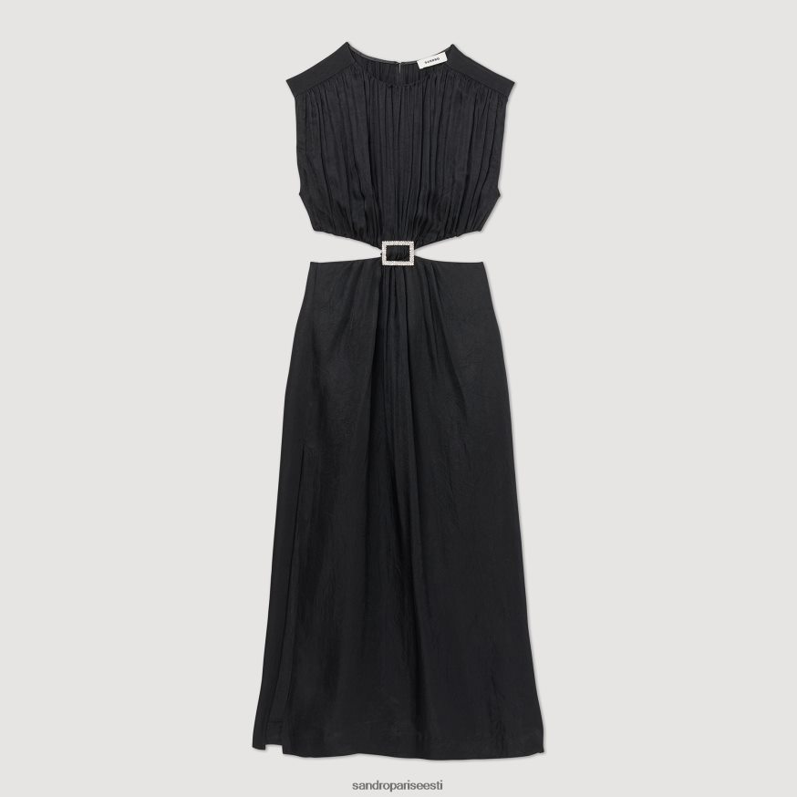 Sandro Paris kehakate naised kaunistatud midi kleit BN4RF285 must