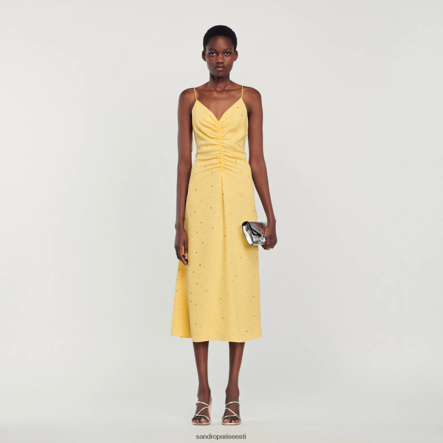 Sandro Paris kehakate naised kivist kleit BN4RF80 kollane