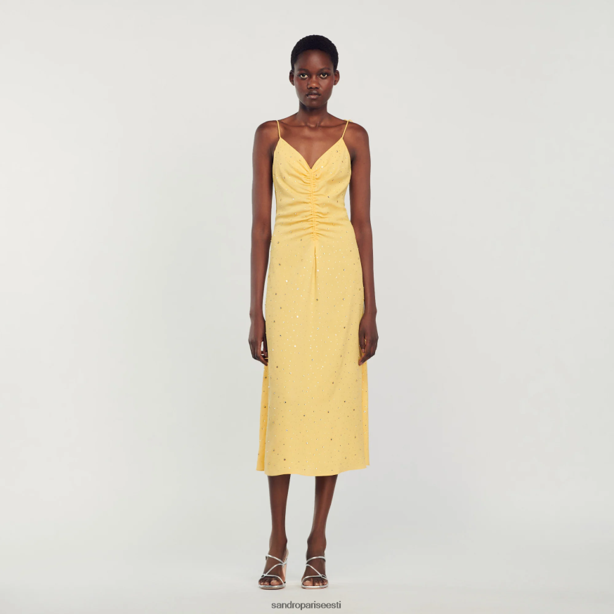 Sandro Paris kehakate naised kivist kleit BN4RF80 kollane