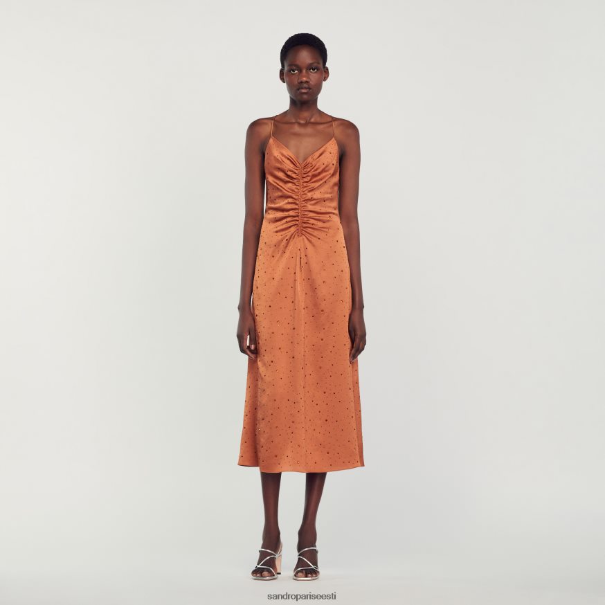 Sandro Paris kehakate naised kivist kleit BN4RF81 pruun