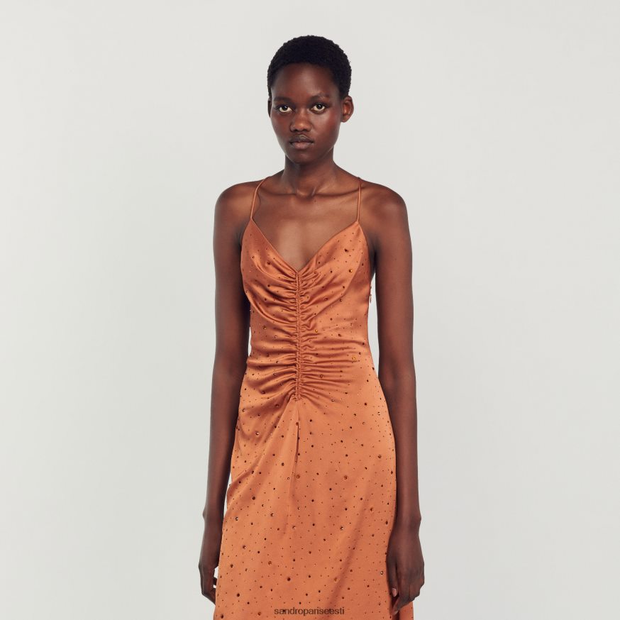 Sandro Paris kehakate naised kivist kleit BN4RF81 pruun