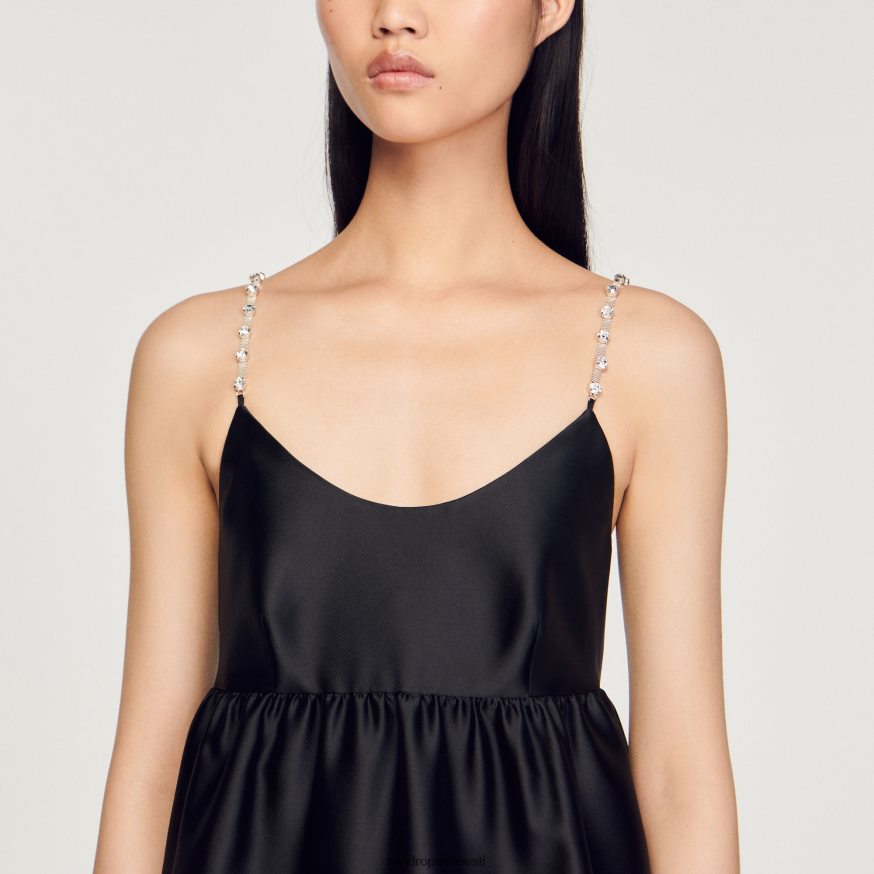 Sandro Paris kehakate naised lühike babydoll kleit BN4RF377 must