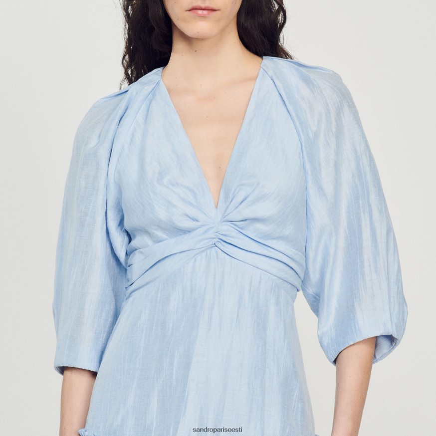 Sandro Paris kehakate naised lühike kootud kleit BN4RF364 sinine