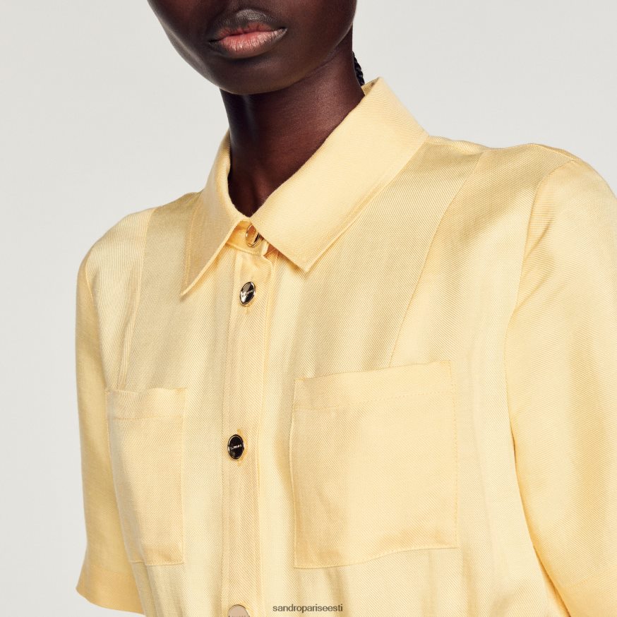 Sandro Paris kehakate naised lühike nööpidega kleit BN4RF311 vanilje