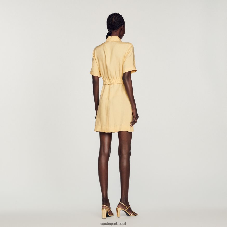 Sandro Paris kehakate naised lühike nööpidega kleit BN4RF311 vanilje