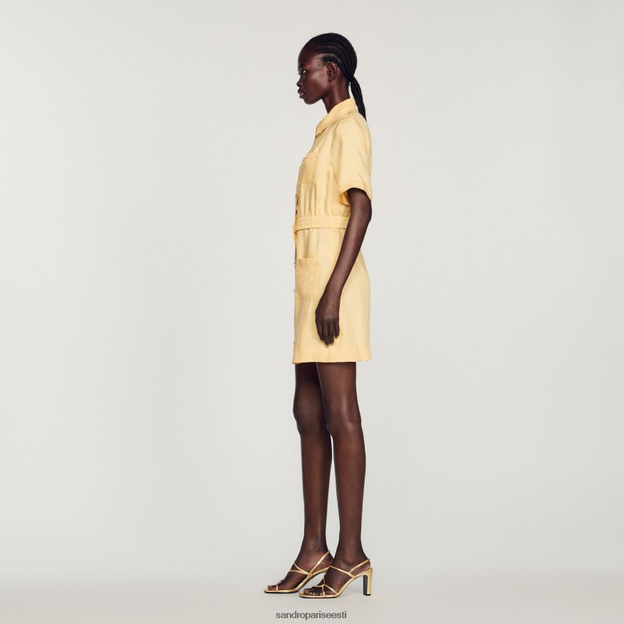 Sandro Paris kehakate naised lühike nööpidega kleit BN4RF311 vanilje