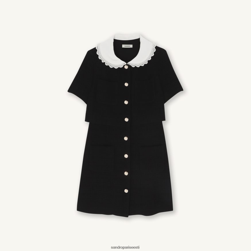 Sandro Paris kehakate naised lühike tweed kleit BN4RF124 must