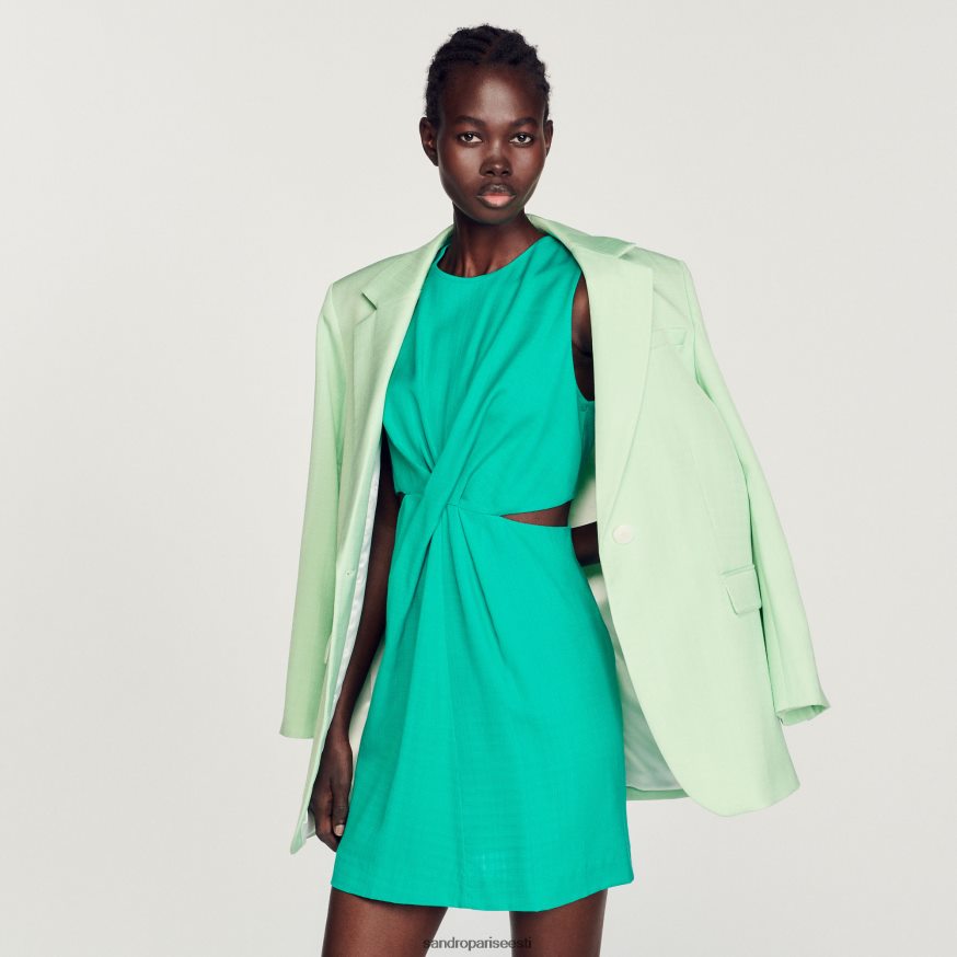 Sandro Paris kehakate naised lühike väljalõigetega kleit BN4RF417 emeraude roheline