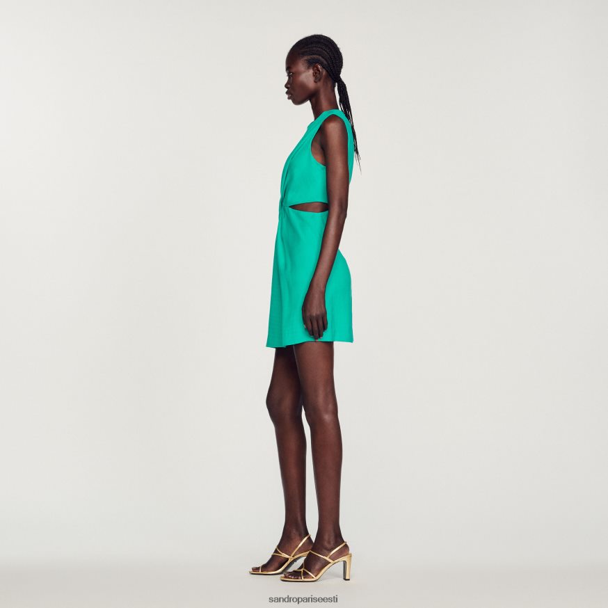 Sandro Paris kehakate naised lühike väljalõigetega kleit BN4RF417 emeraude roheline