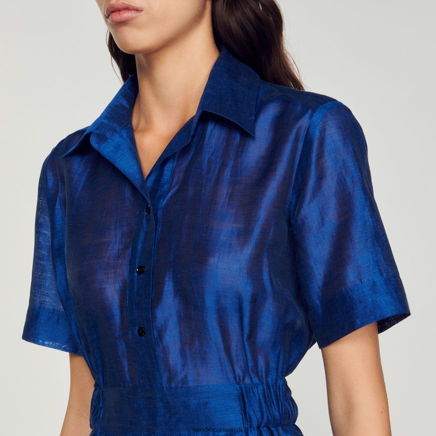 Sandro Paris kehakate naised lühike volangidega kleit BN4RF113 tumesinine